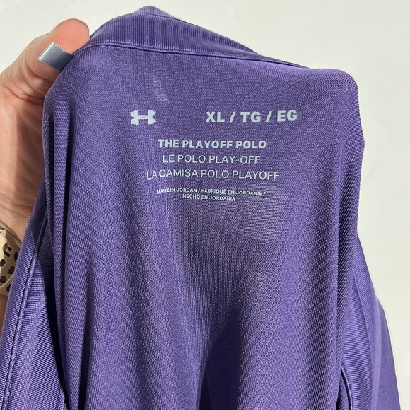 Under Armour Men’s The Playoff Polo Bodega Purple Stripe Size XL - Picture 8 of 8